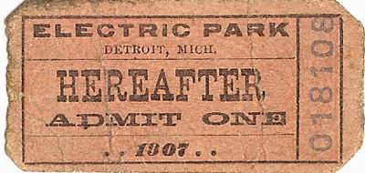 Electric Park - Old Ticket From Dave Baillargeon
